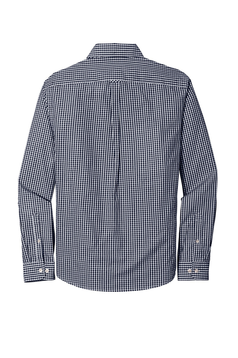 Port Authority  Broadcloth Gingham Easy Care Shirt - True Navy/ White