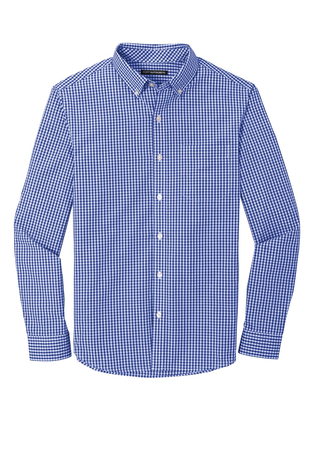 Port Authority  Broadcloth Gingham Easy Care Shirt - True Royal/ White