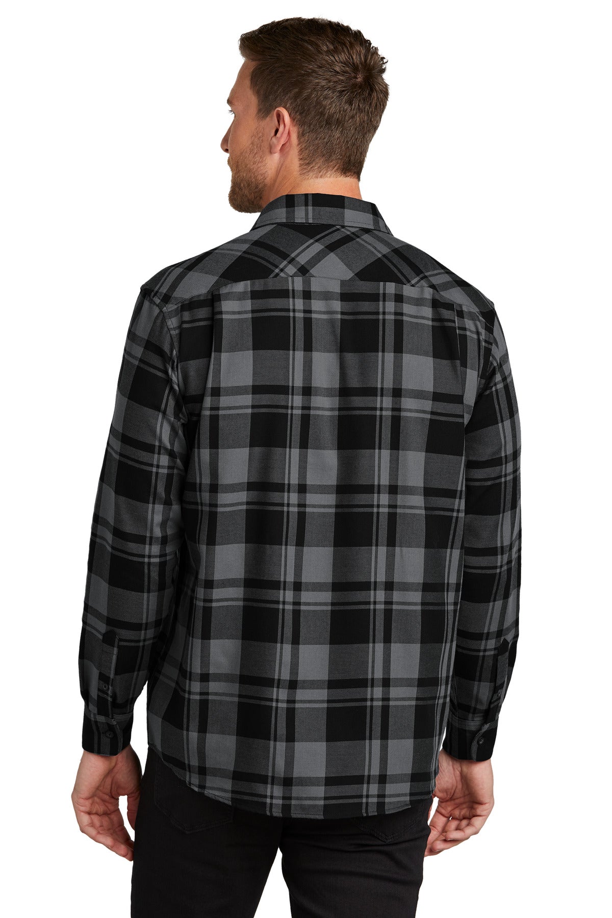 Port Authority Plaid Flannel Shirt - Grey/ Black