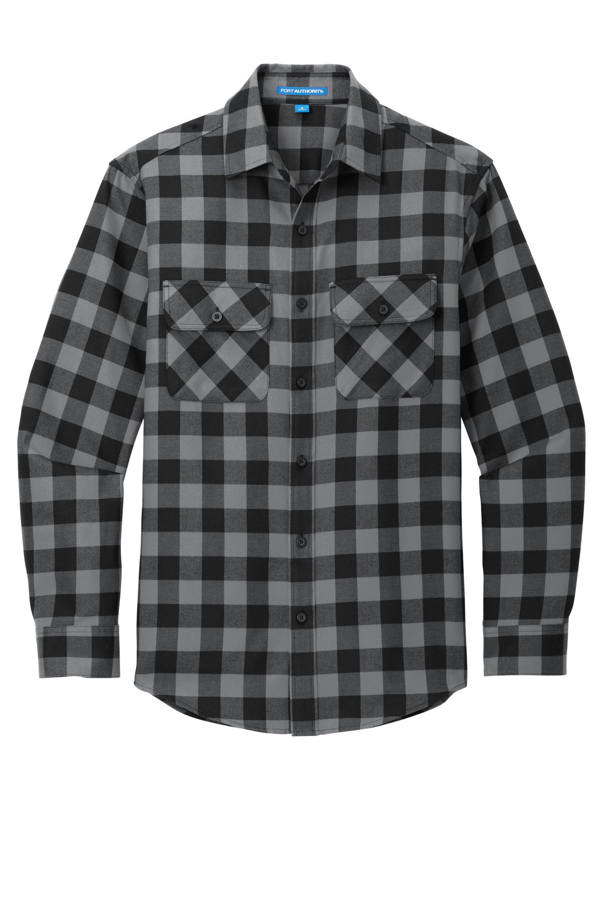 Port Authority Plaid Flannel Shirt - Grey/ Black Buffalo Check