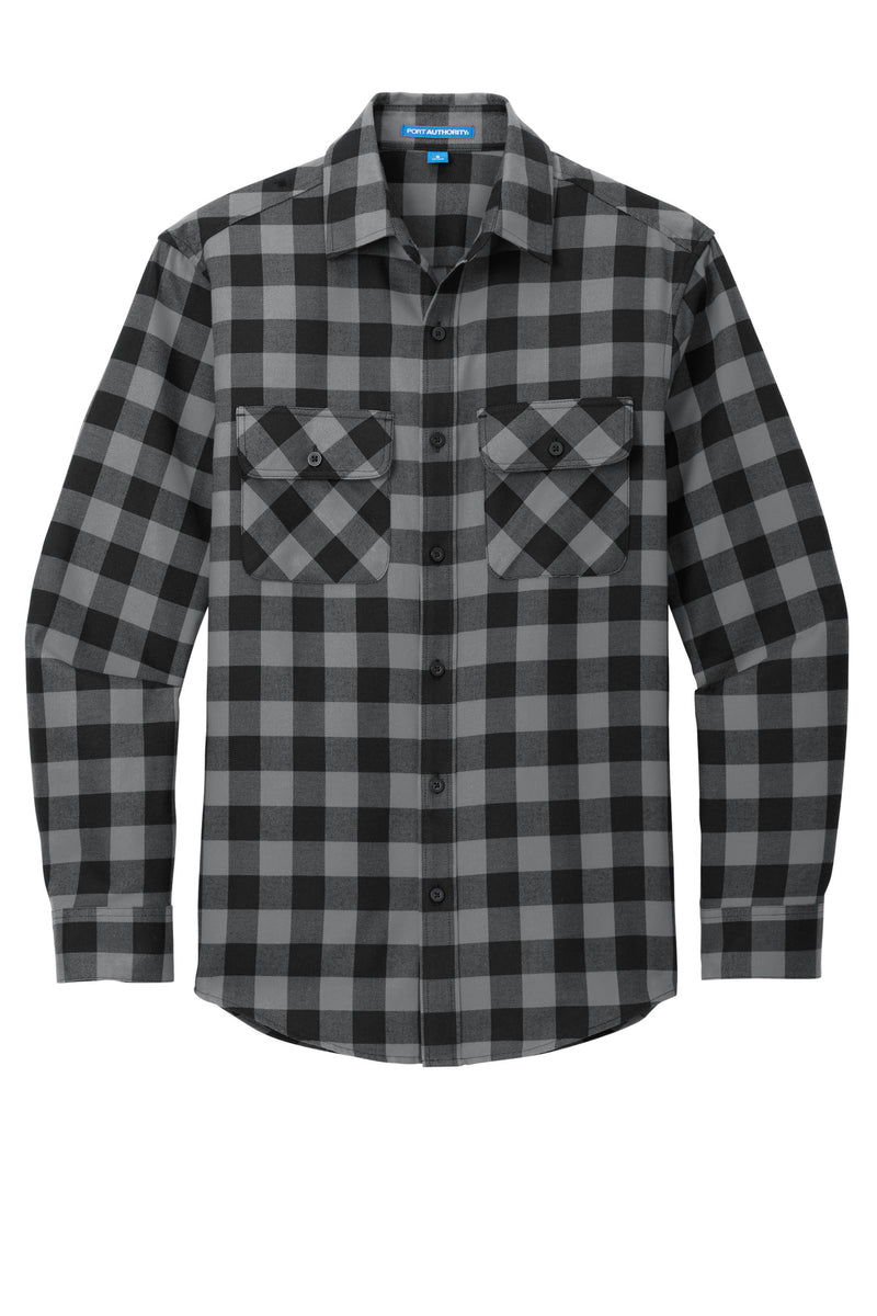 Port Authority Plaid Flannel Shirt - Grey/ Black Buffalo Check