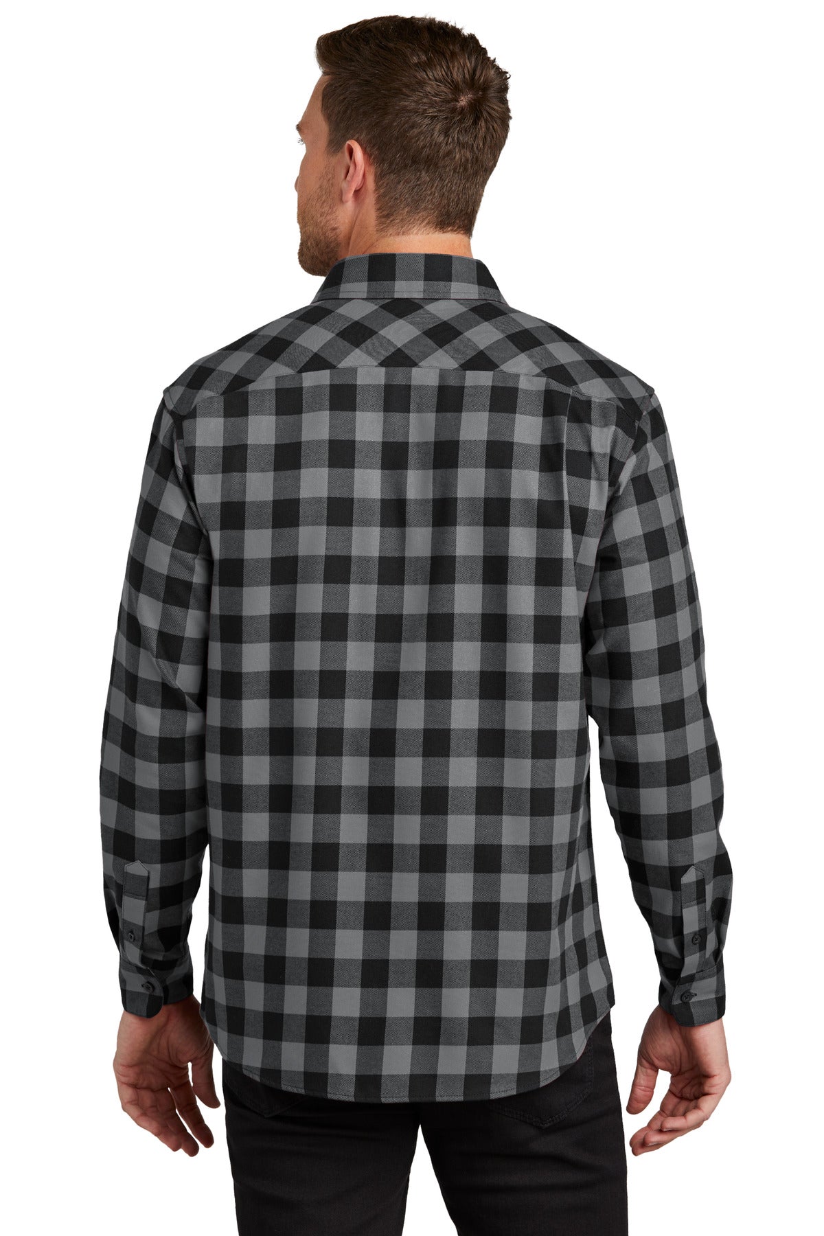 Port Authority Plaid Flannel Shirt - Grey/ Black Buffalo Check