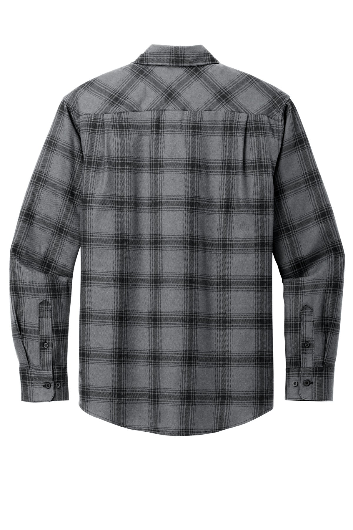 Port Authority Plaid Flannel Shirt - Grey/ Black Open Plaid