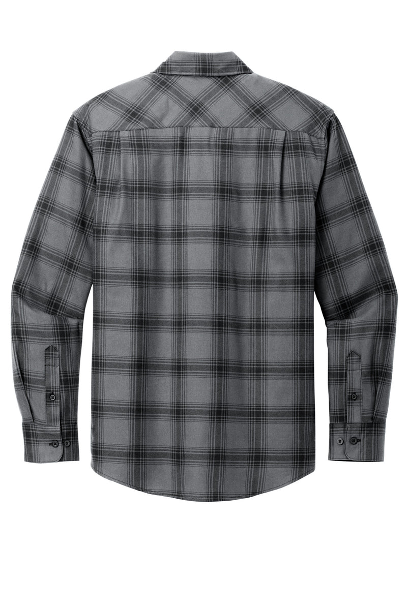 Port Authority Plaid Flannel Shirt - Grey/ Black Open Plaid