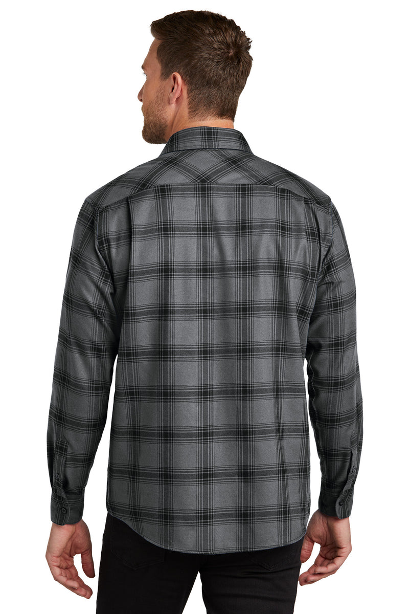 Port Authority Plaid Flannel Shirt - Grey/ Black Open Plaid