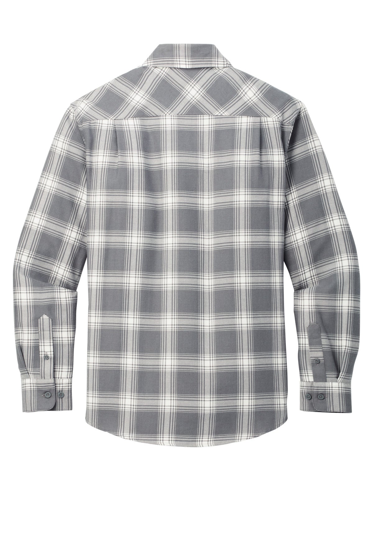 Port Authority Plaid Flannel Shirt - Grey/ Cream Open Plaid