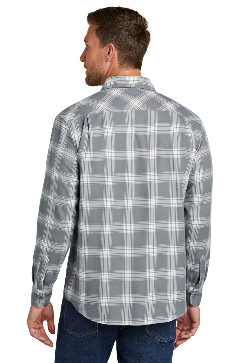 Port Authority Plaid Flannel Shirt - Grey/ Cream Open Plaid