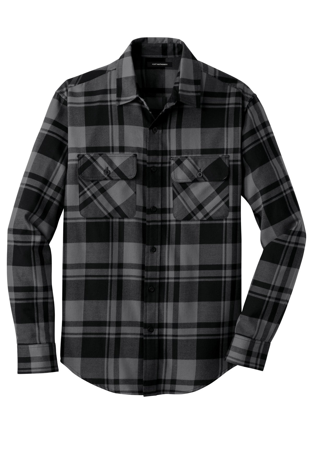 Port Authority Plaid Flannel Shirt - Grey/ Black