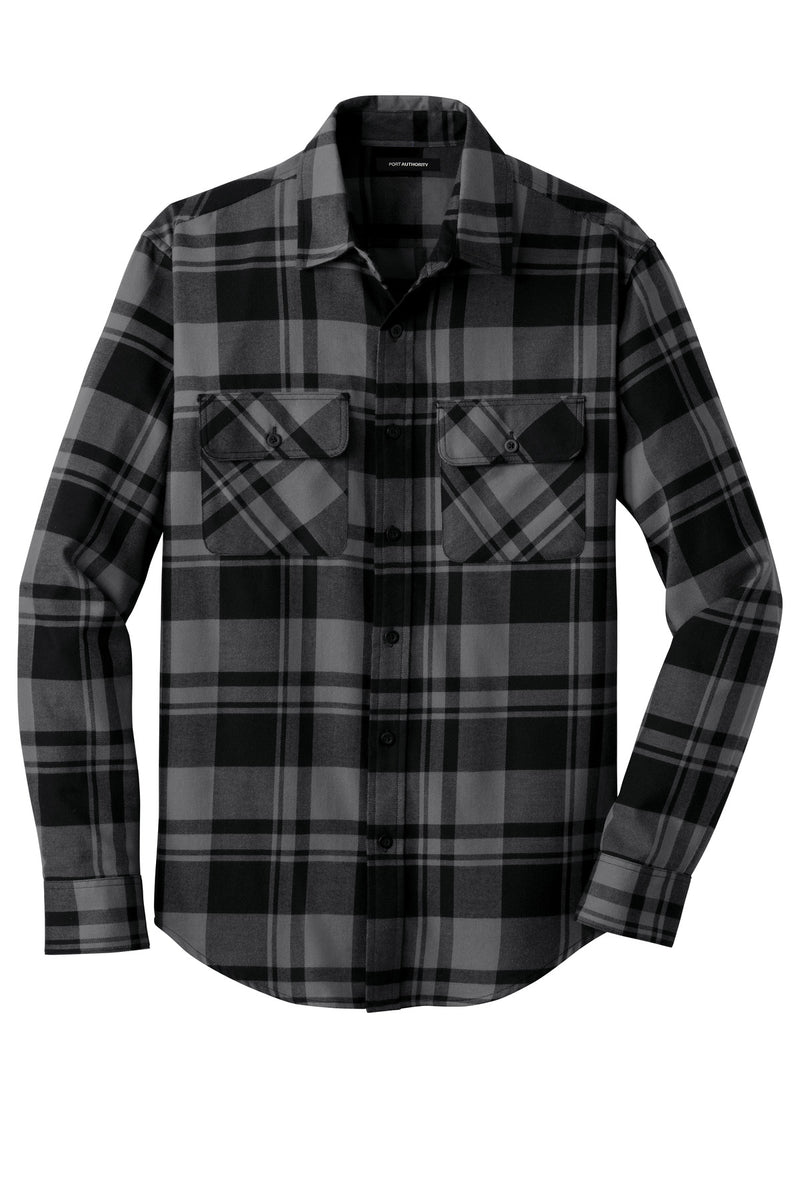 Port Authority Plaid Flannel Shirt - Grey/ Black