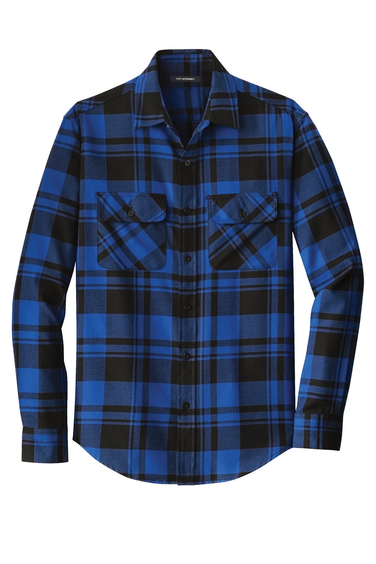 Port Authority Plaid Flannel Shirt - Royal/ Black