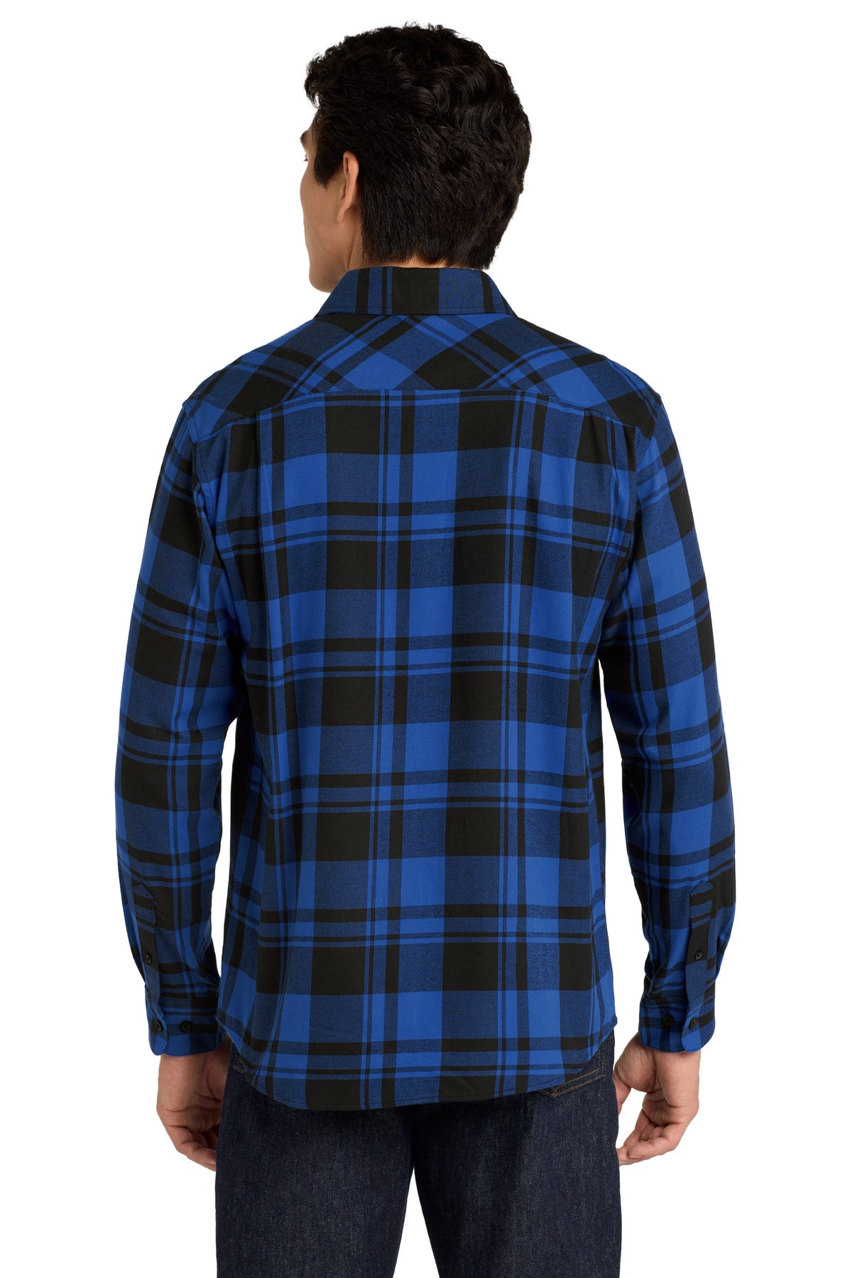Port Authority Plaid Flannel Shirt - Royal/ Black