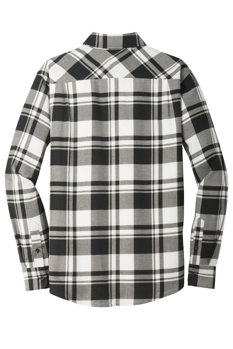 Port Authority Plaid Flannel Shirt - Snow White/ Black