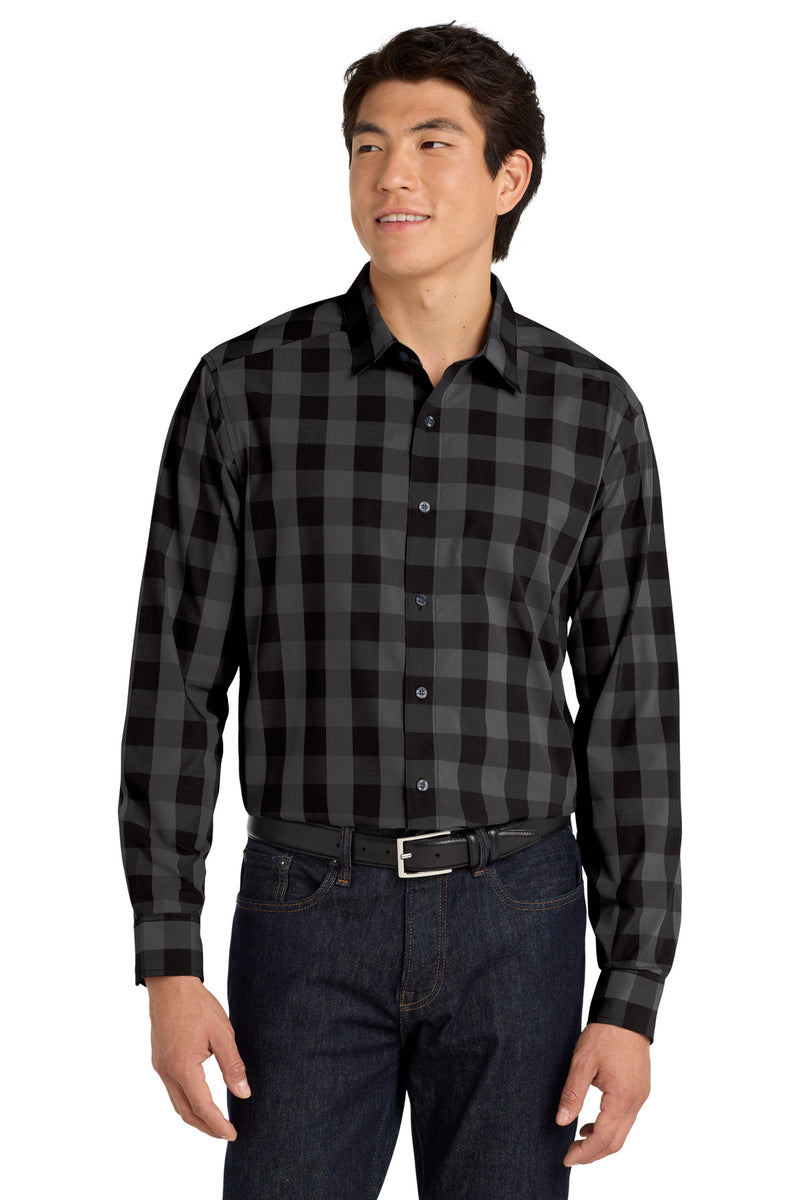 Port Authority  Everyday Plaid Shirt - Black