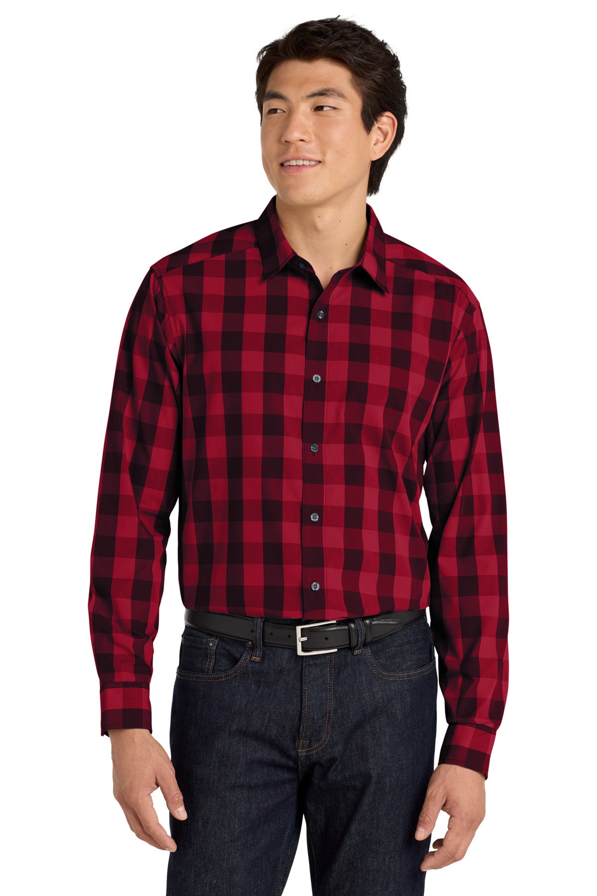 Port Authority  Everyday Plaid Shirt - Rich Red