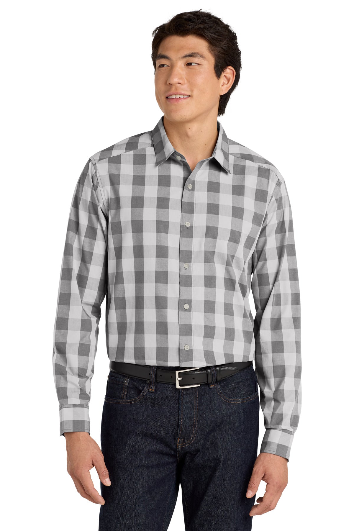 Port Authority  Everyday Plaid Shirt - Shadow Grey