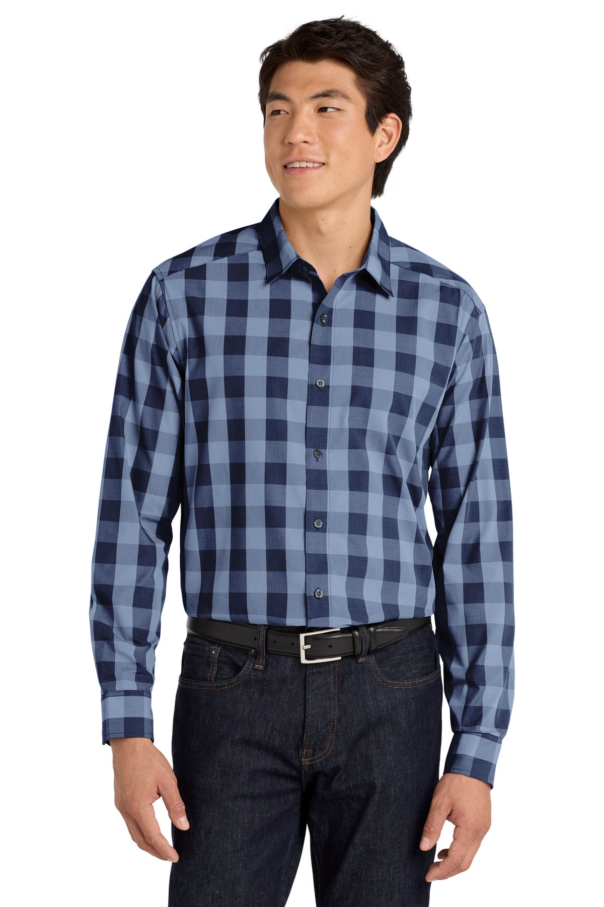 Port Authority  Everyday Plaid Shirt - True Navy