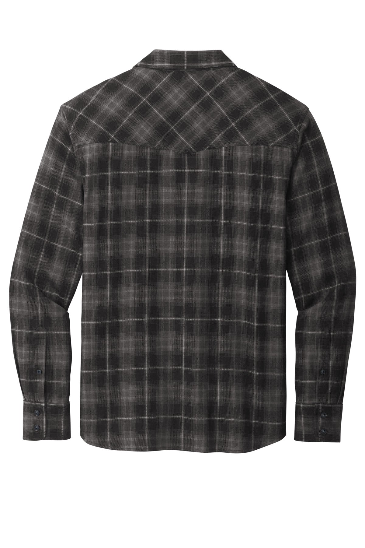 Port Authority Long Sleeve Ombre Plaid Shirt - Deep Black