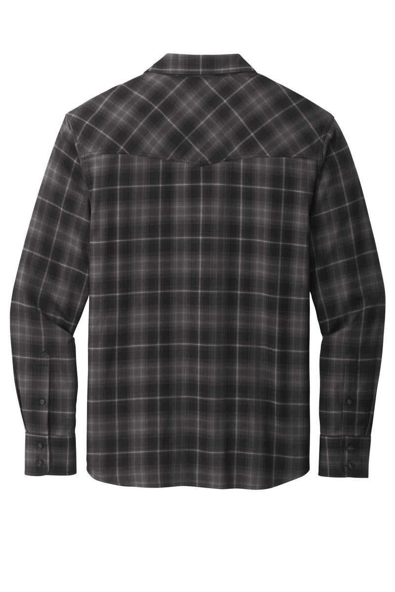 Port Authority Long Sleeve Ombre Plaid Shirt - Deep Black