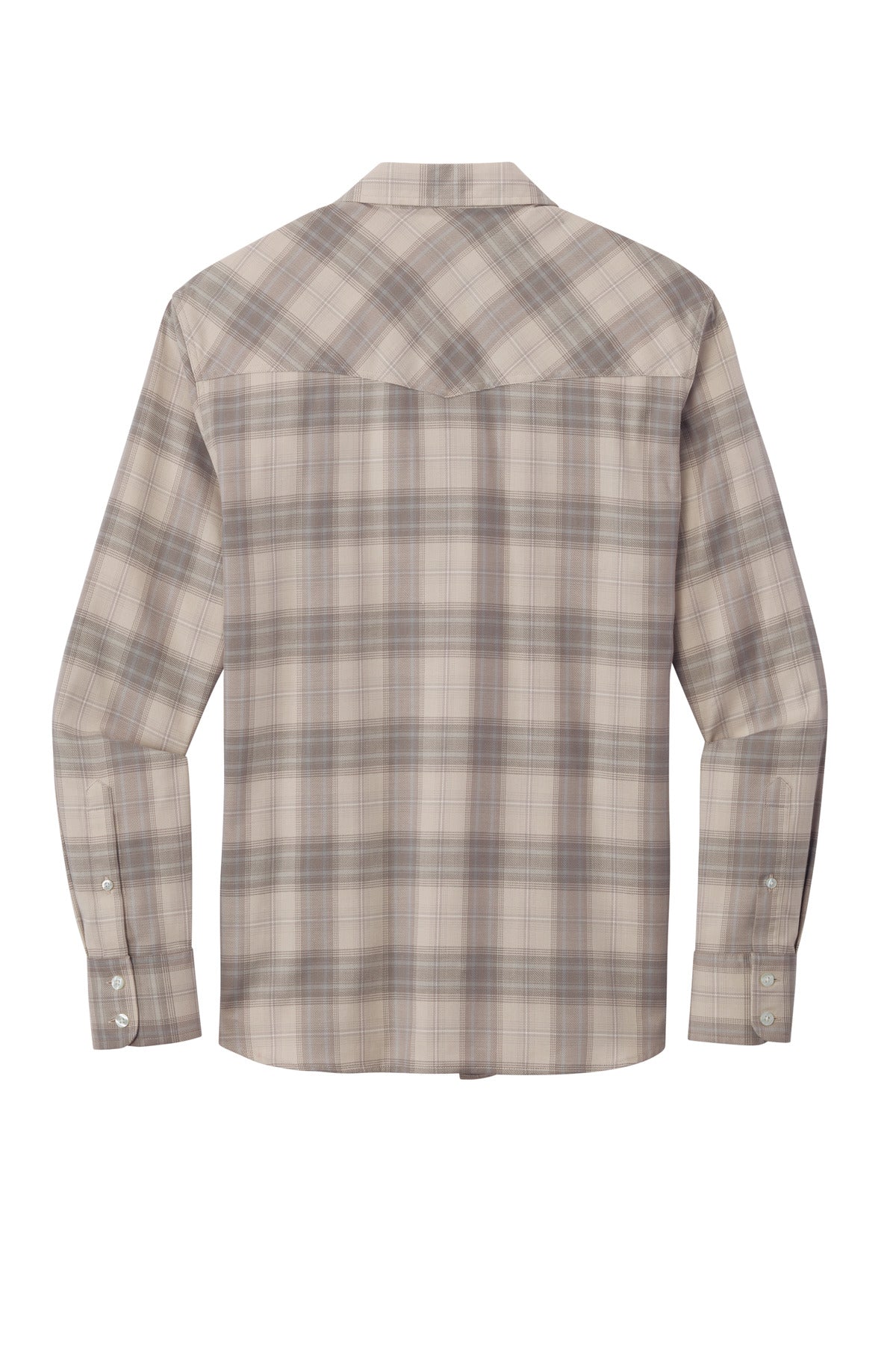 Port Authority Long Sleeve Ombre Plaid Shirt - Frost Grey