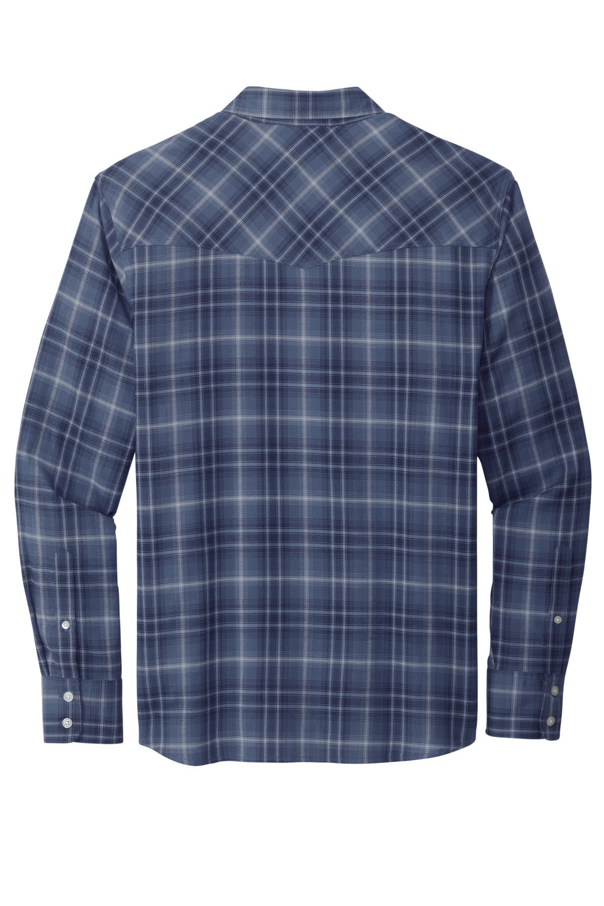 Port Authority Long Sleeve Ombre Plaid Shirt - True Navy