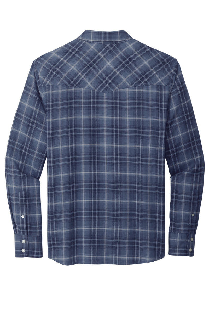 Port Authority Long Sleeve Ombre Plaid Shirt - True Navy