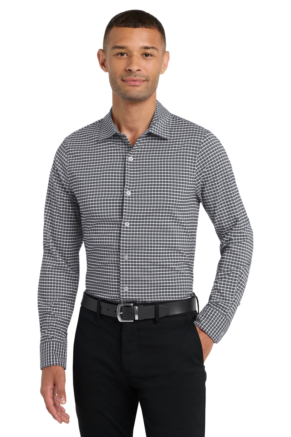 Port Authority  City Stretch Shirt - Graphite/ White