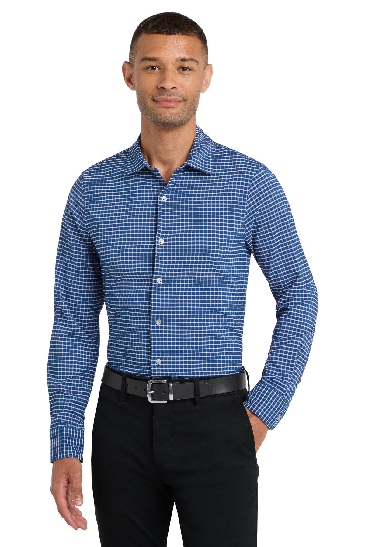 Port Authority  City Stretch Shirt - True Blue/ White