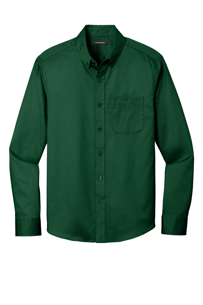 Port Authority Long Sleeve SuperPro React Twill Shirt - Dark Green