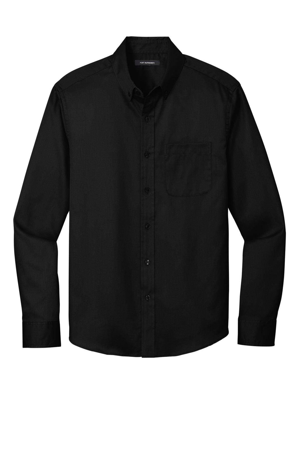 Port Authority Long Sleeve SuperPro React Twill Shirt - Deep Black