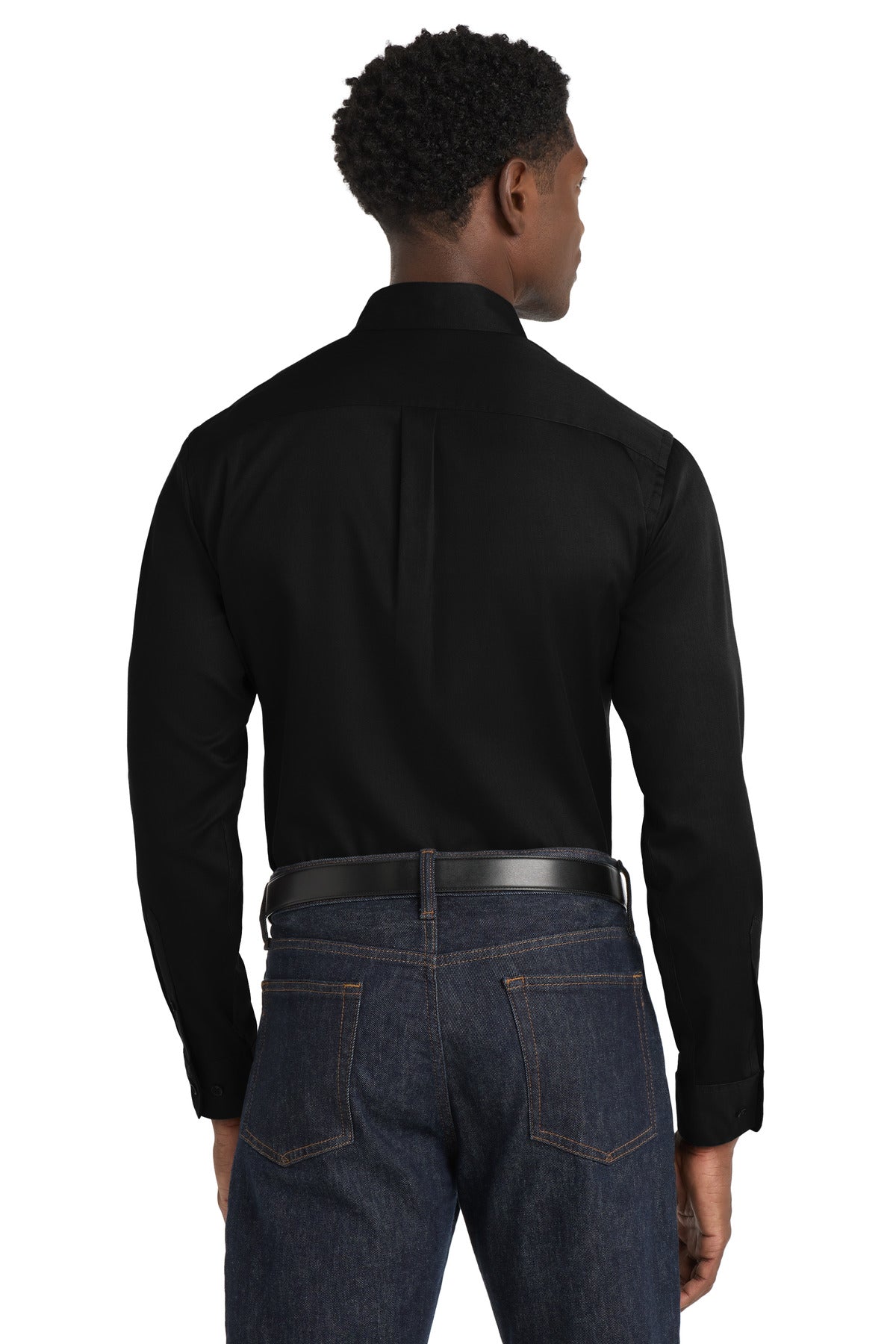Port Authority Long Sleeve SuperPro React Twill Shirt - Deep Black