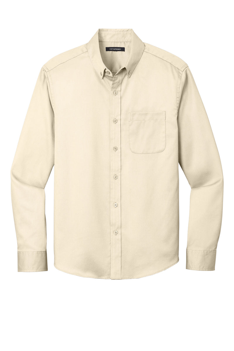 Port Authority Long Sleeve SuperPro React Twill Shirt - Ecru