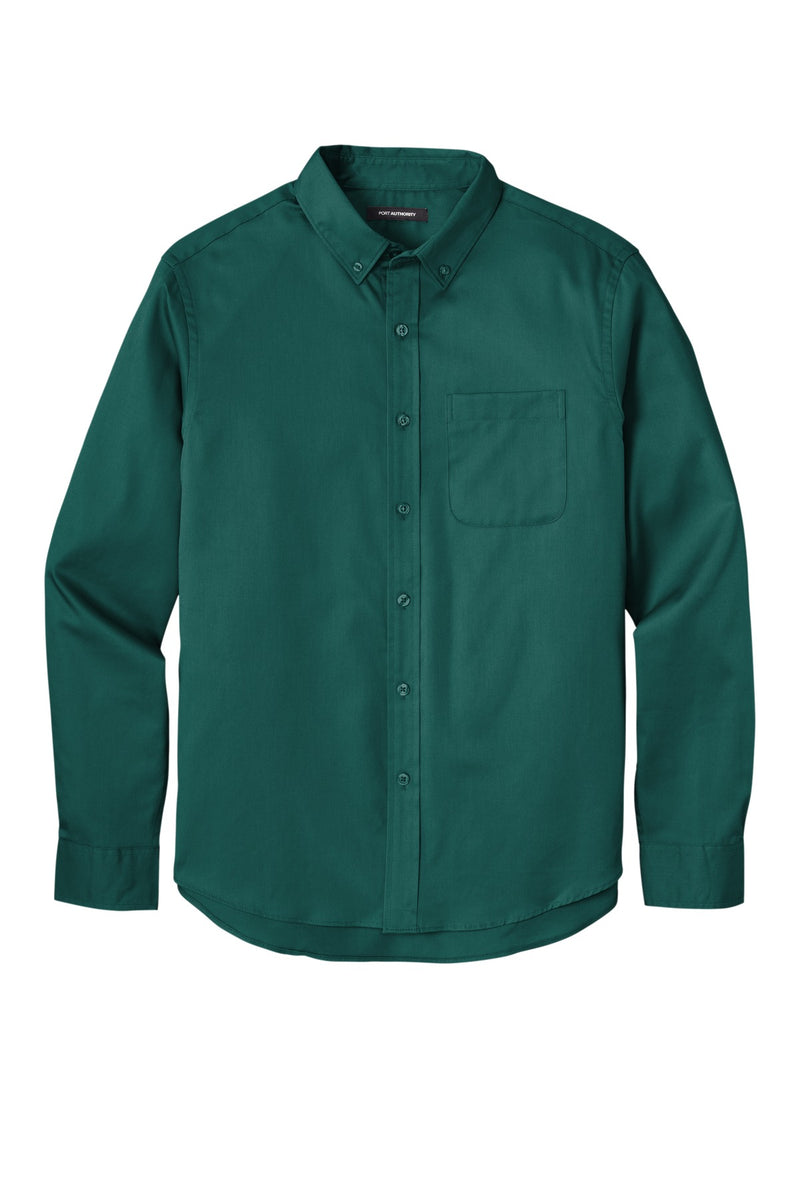 Port Authority Long Sleeve SuperPro React Twill Shirt - Marine Green