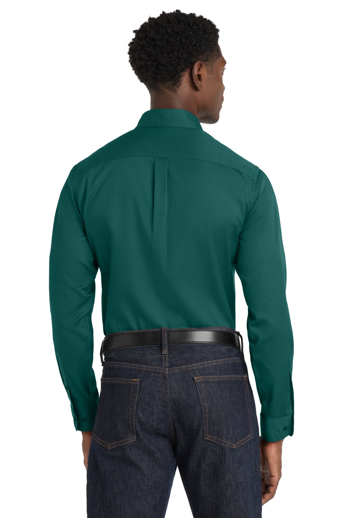 Port Authority Long Sleeve SuperPro React Twill Shirt - Marine Green