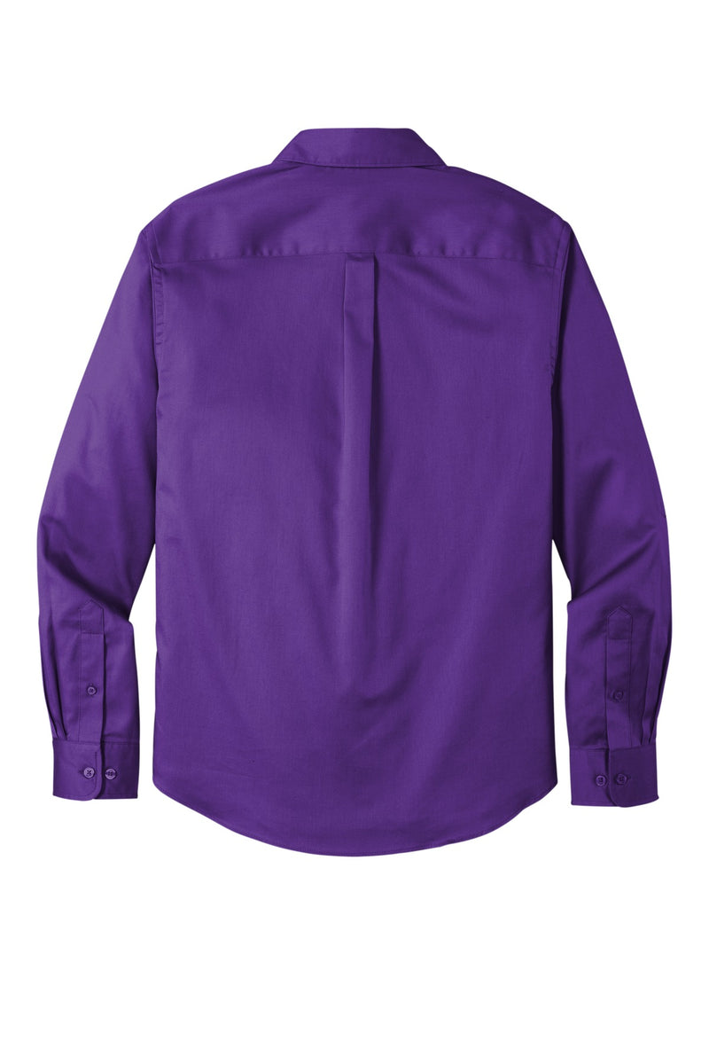 Port Authority Long Sleeve SuperPro React Twill Shirt - Purple