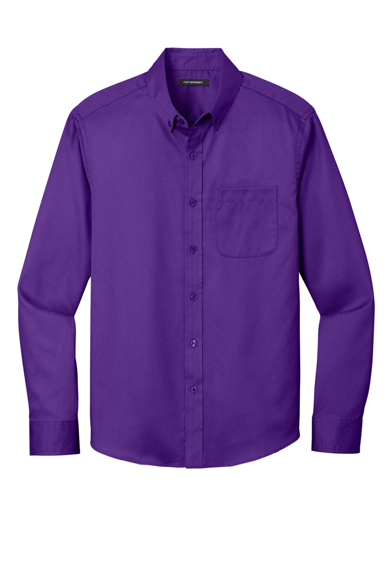 Port Authority Long Sleeve SuperPro React Twill Shirt - Purple