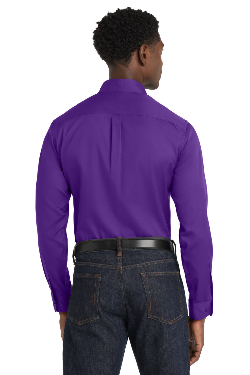 Port Authority Long Sleeve SuperPro React Twill Shirt - Purple