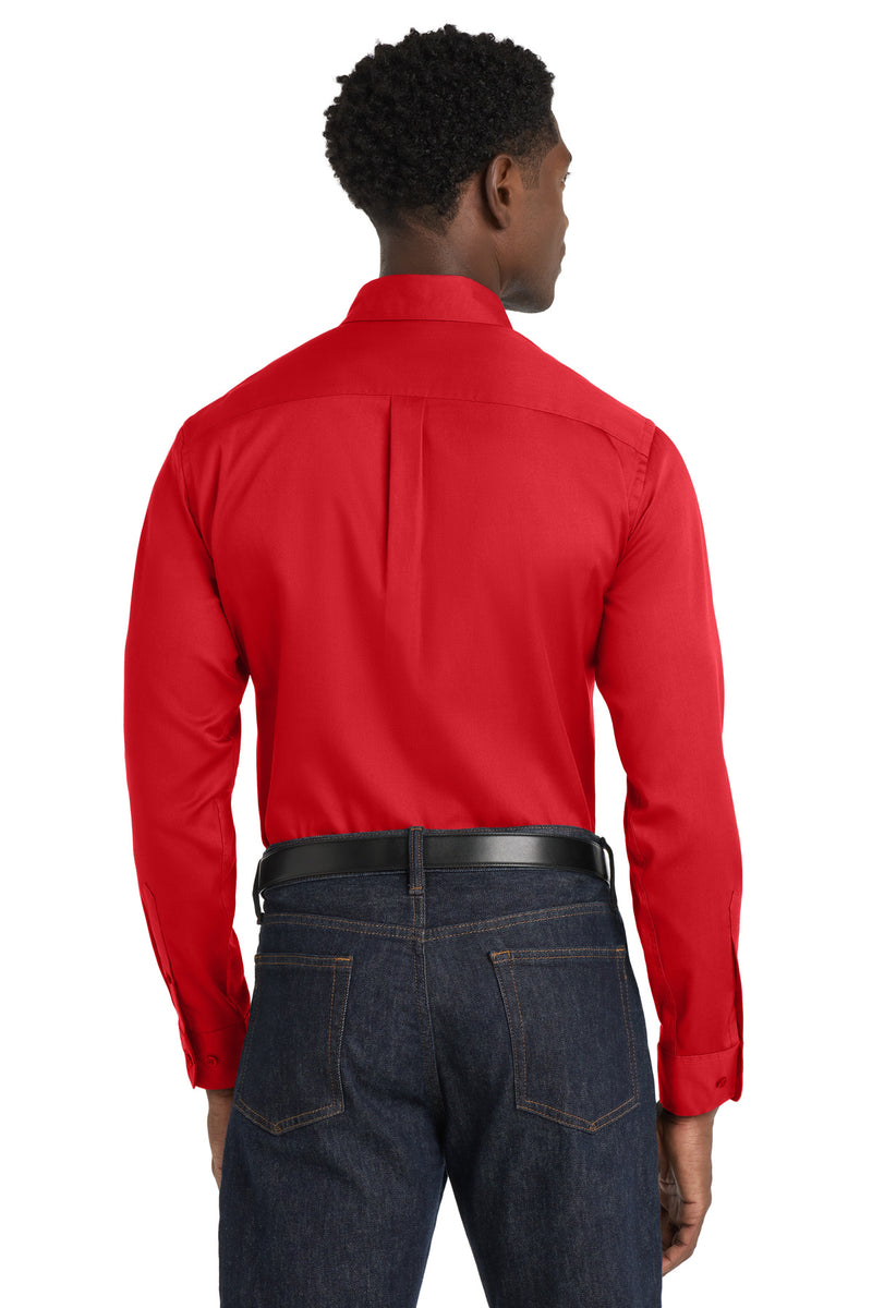 Port Authority Long Sleeve SuperPro React Twill Shirt - Rich Red
