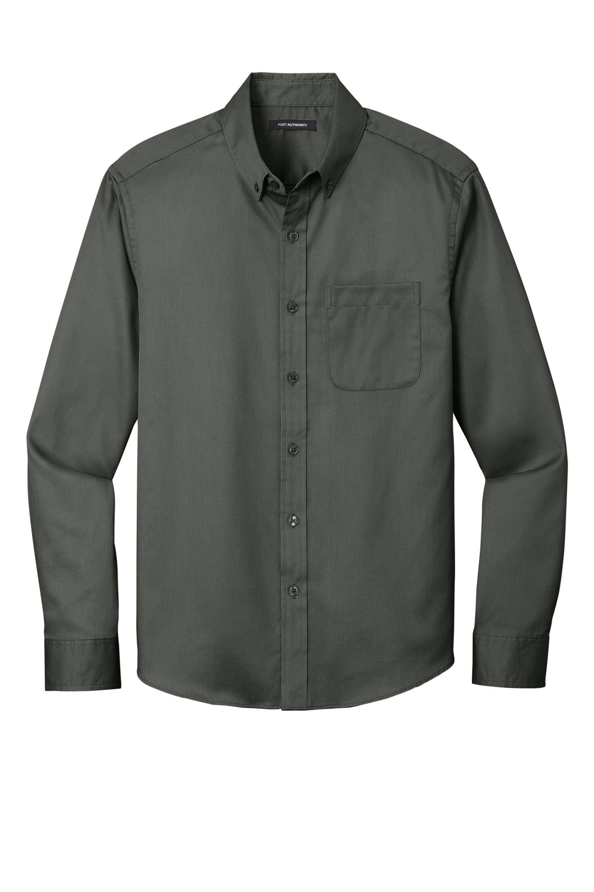 Port Authority Long Sleeve SuperPro React Twill Shirt - Storm Grey