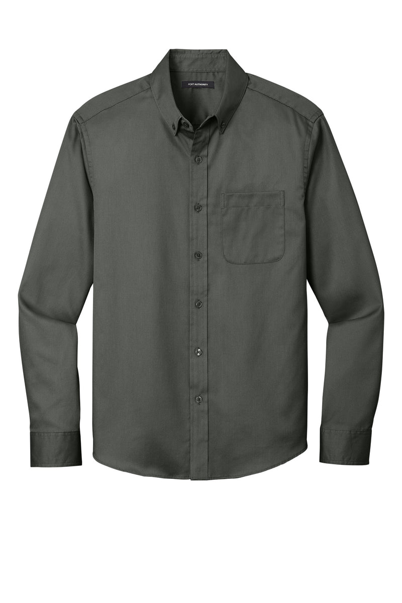 Port Authority Long Sleeve SuperPro React Twill Shirt - Storm Grey