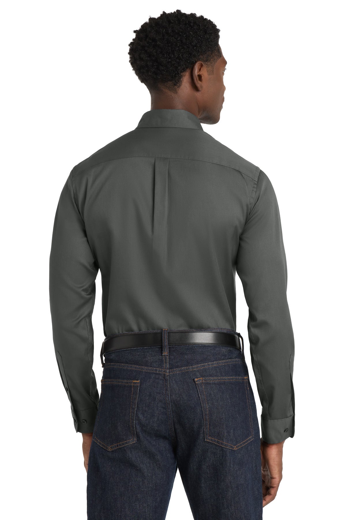 Port Authority Long Sleeve SuperPro React Twill Shirt - Storm Grey