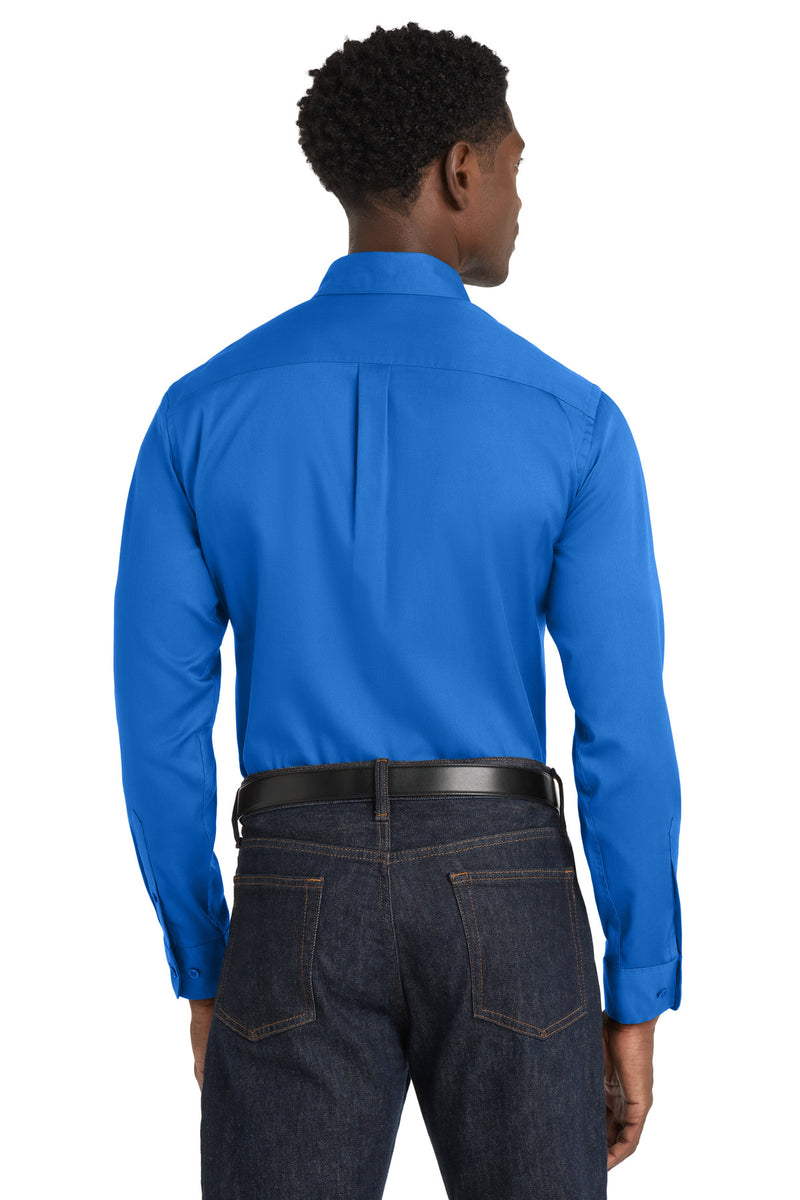 Port Authority Long Sleeve SuperPro React Twill Shirt - Strong Blue