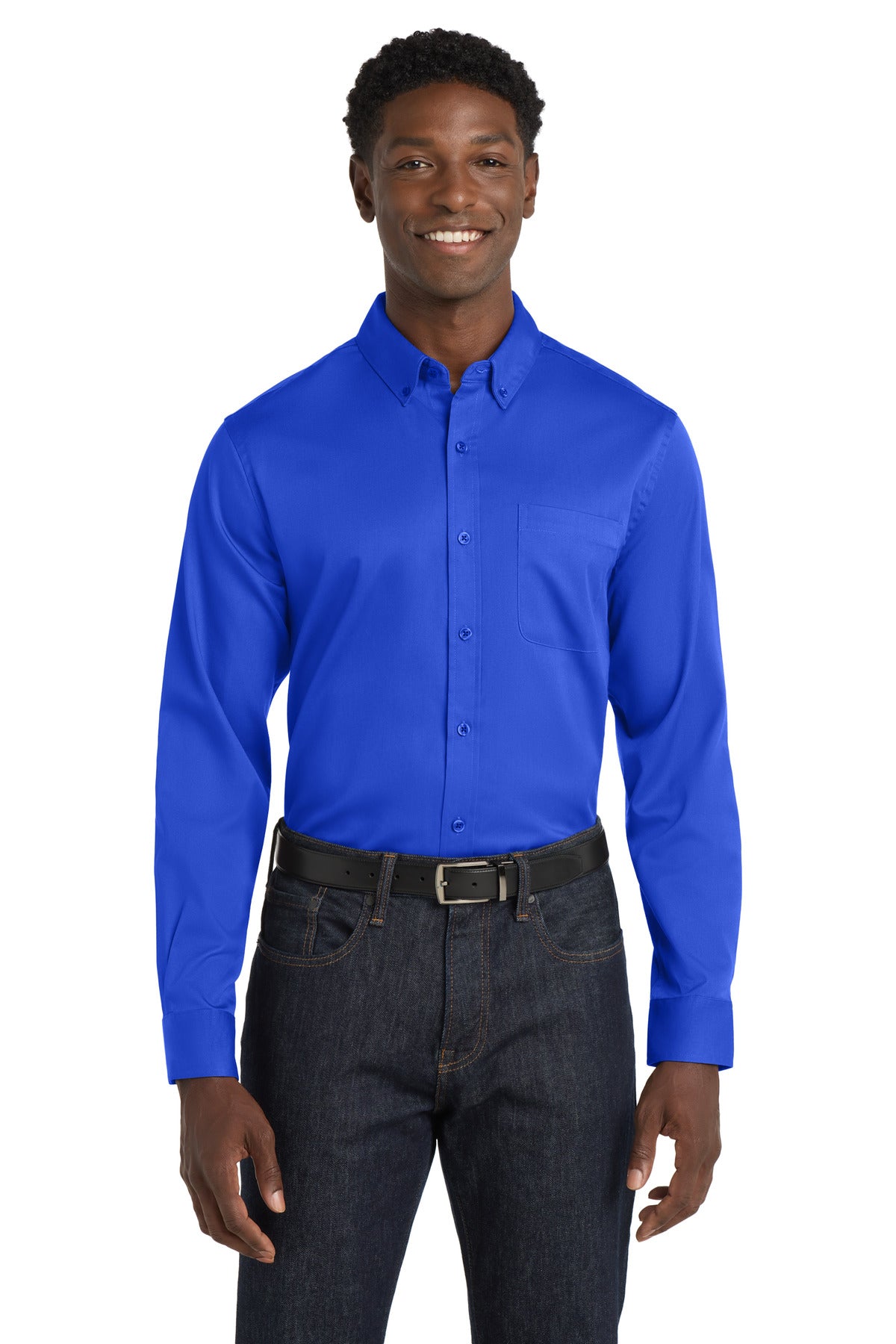 Port Authority Long Sleeve SuperPro React Twill Shirt - True Royal