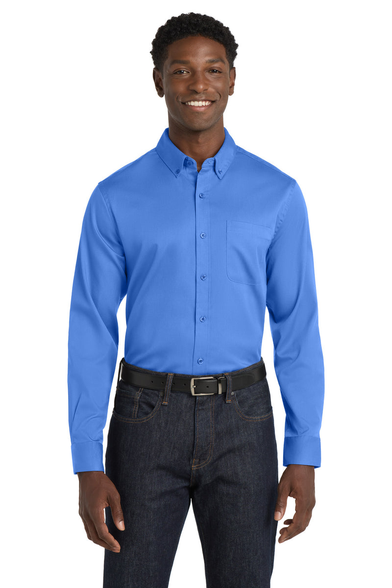 Port Authority Long Sleeve SuperPro React Twill Shirt - Ultramarine Blue