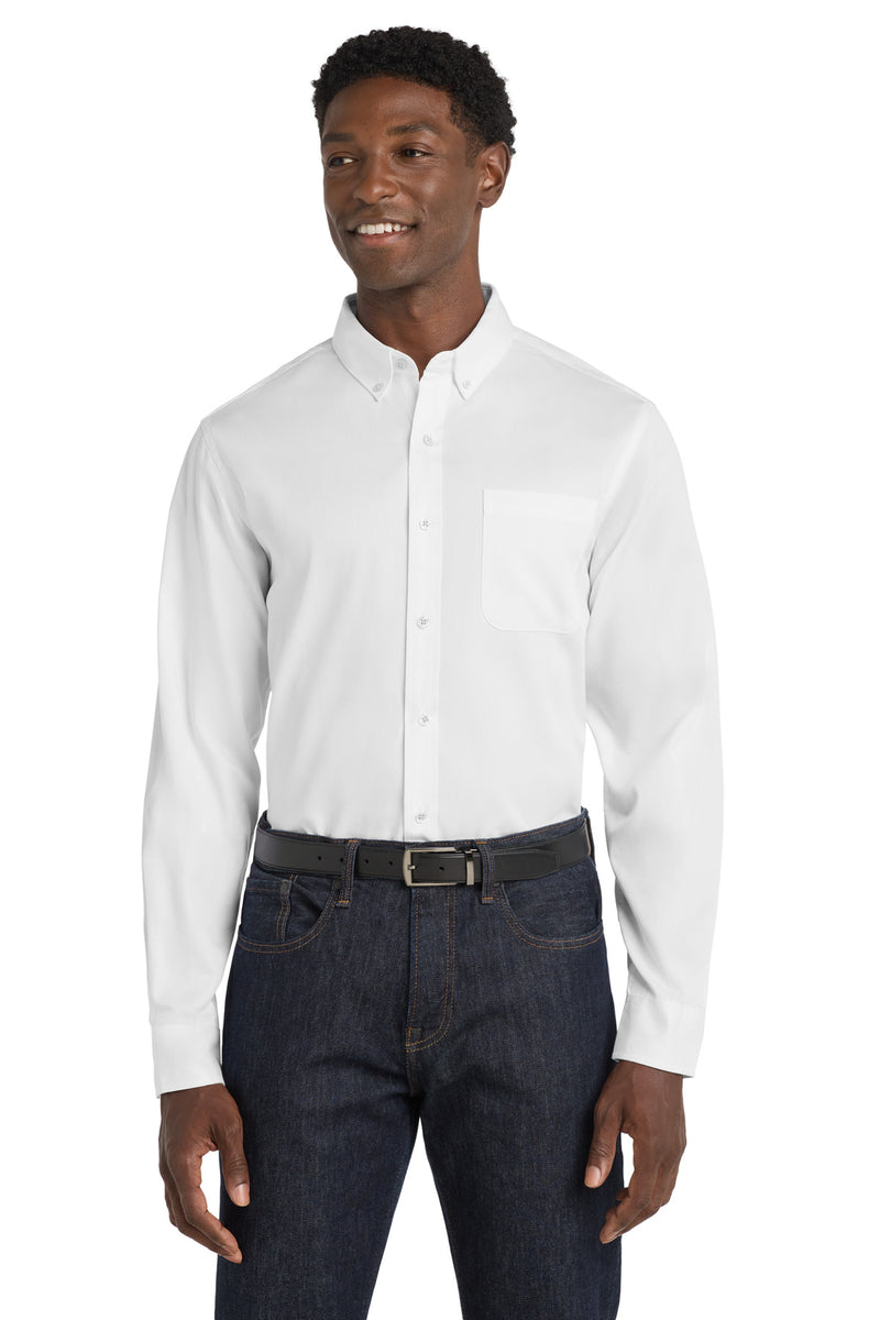 Port Authority Long Sleeve SuperPro React Twill Shirt - White