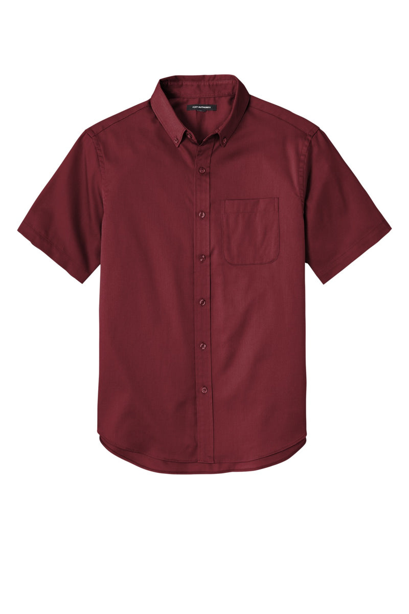 Port Authority Short Sleeve SuperPro React Twill Shirt - Burgundy