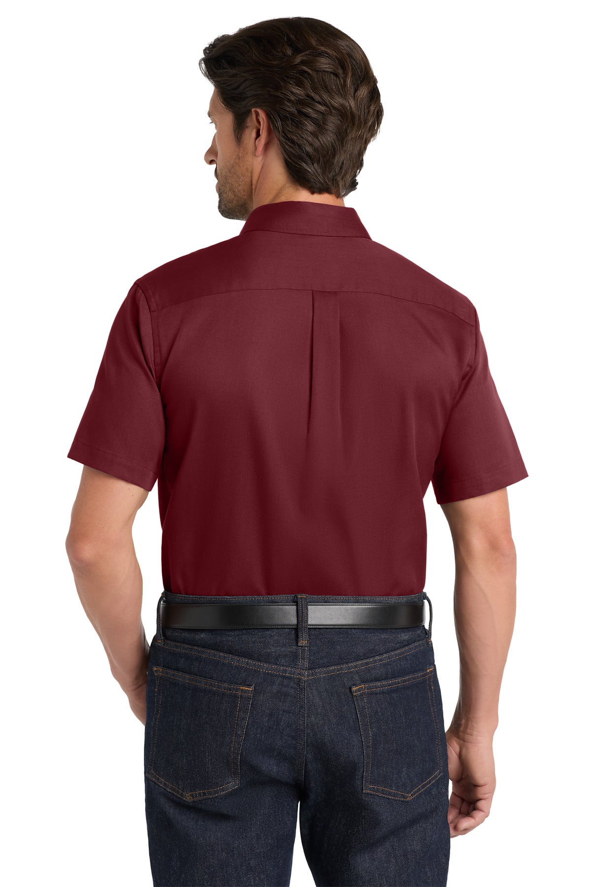 Port Authority Short Sleeve SuperPro React Twill Shirt - Burgundy