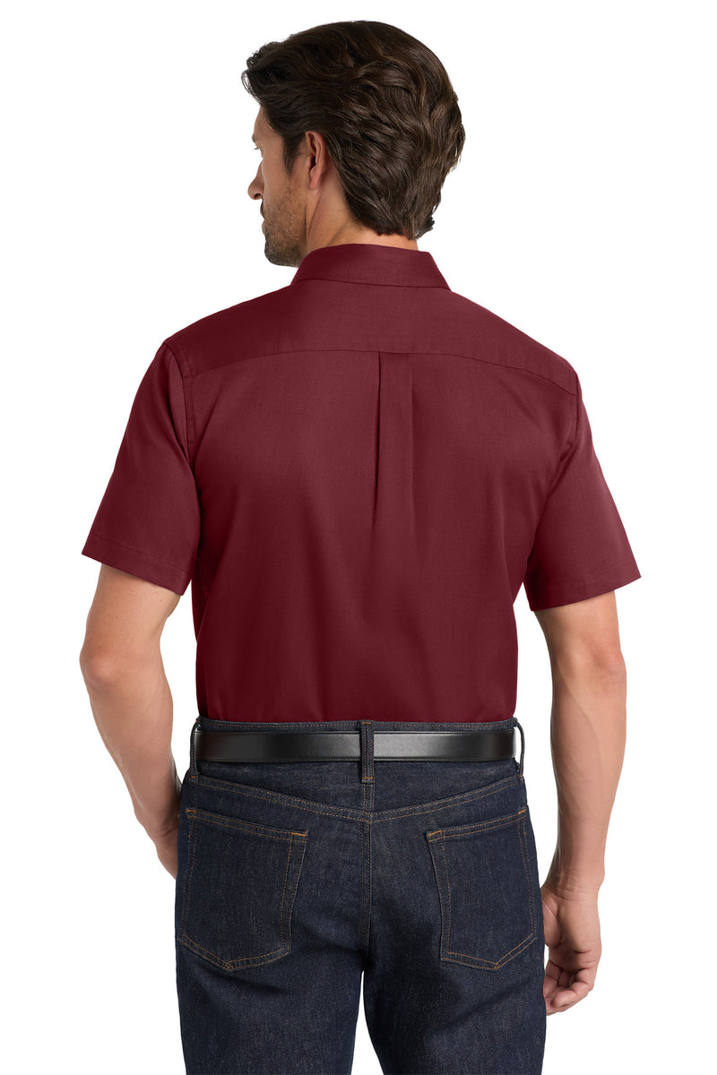 Port Authority Short Sleeve SuperPro React Twill Shirt - Burgundy