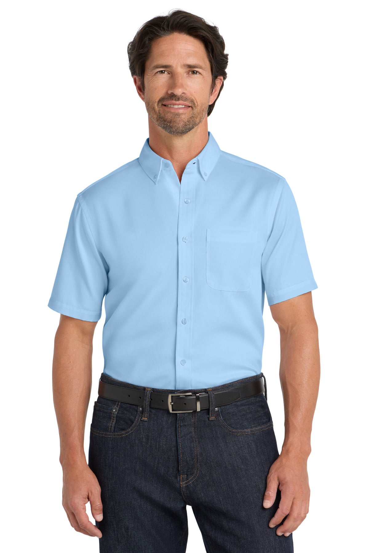 Port Authority Short Sleeve SuperPro React Twill Shirt - Cloud Blue