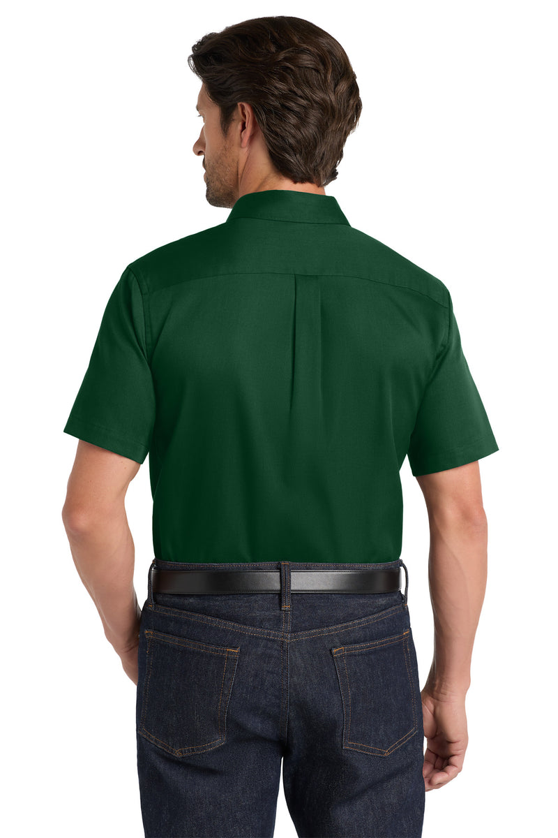 Port Authority Short Sleeve SuperPro React Twill Shirt - Dark Green