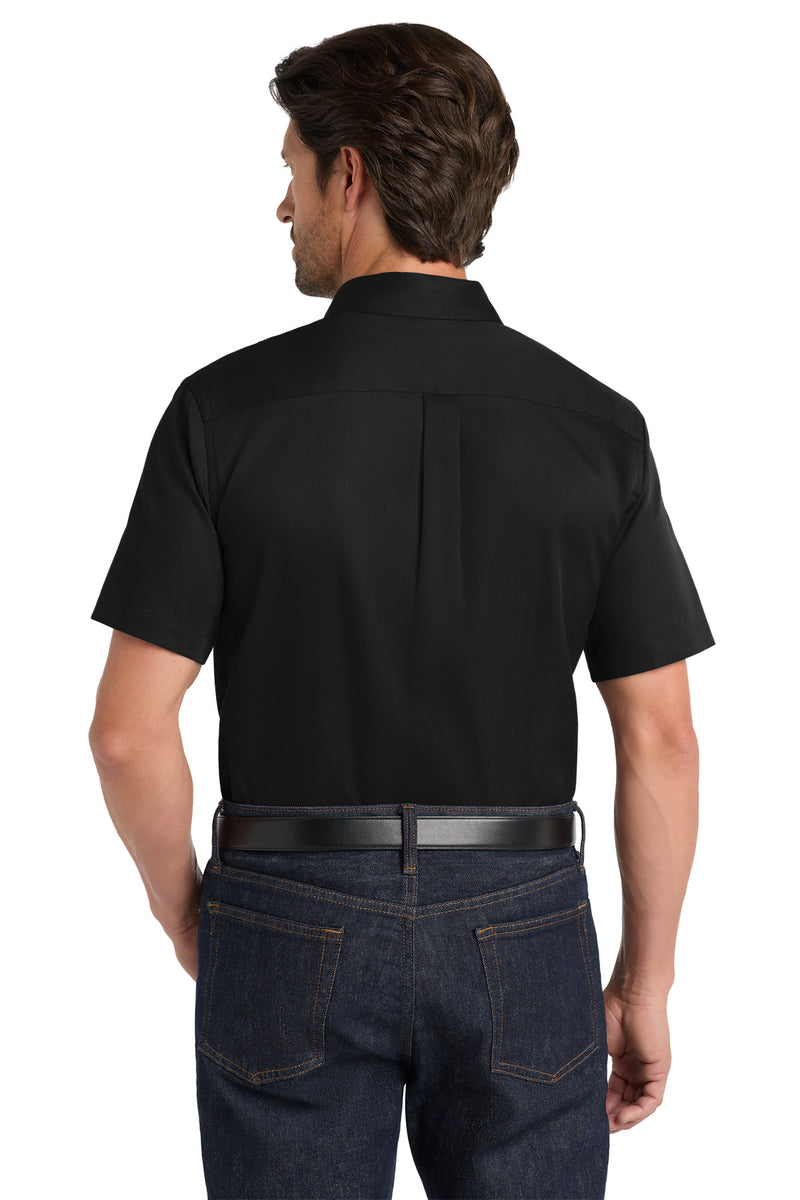 Port Authority Short Sleeve SuperPro React Twill Shirt - Deep Black